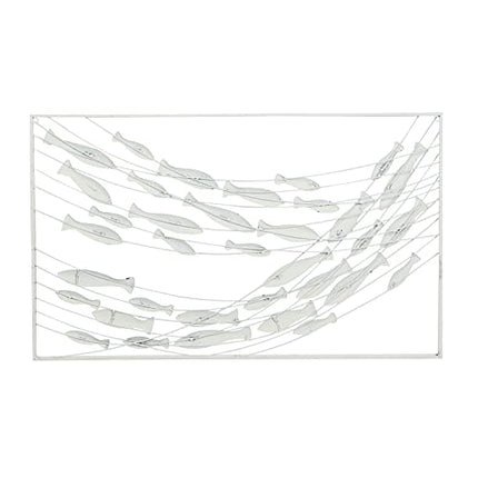 Deco 79 Metal Fish Wall Decor, 40" x 2" x 24", Blue