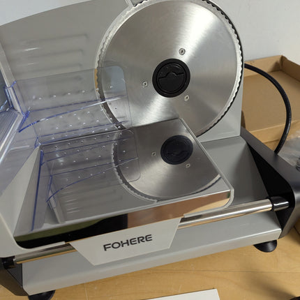 FOHERE 200W Meat Slicer for Home Use, Electric Food Slicer with Two Upgrade 7.5"