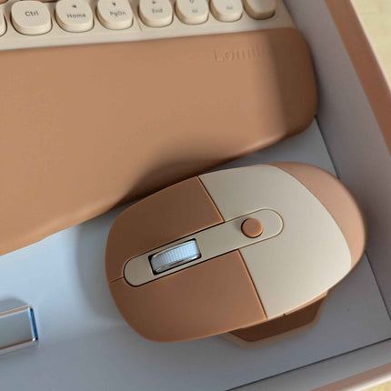 Wireless Ergonomic Keyboard and Mouse Combo, Split Keyboard, Stain-Resistant Com