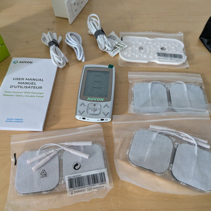 AUVON Dual Channel TENS Unit Muscle Stimulator Machine with 20 Modes, 2" and 2"x