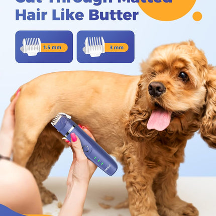 oneisall 4-in-1 Cordless Dog Grooming Kit with 2-Speed Clippers, Low Noise Paw T