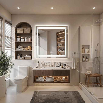 24X32 LED Bathroom Mirror with Lights, Anti-Fog, Dimmable - Lighted Bathroom Van