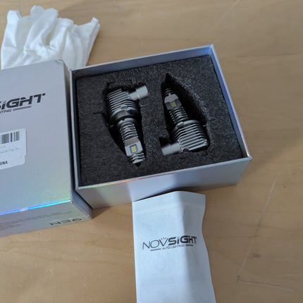 NOVSIGHT 9006 LED Headlight Bulbs - 500% Super Bright 9006 HB4 Led Bulbs, 1:1 Si