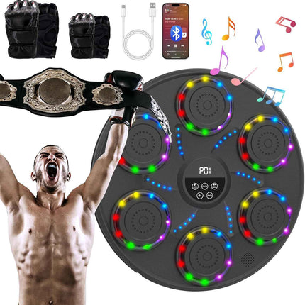 Music Boxing Machine Smart Bluetooth Boxing Equipment （2 Pairs of Gloves）