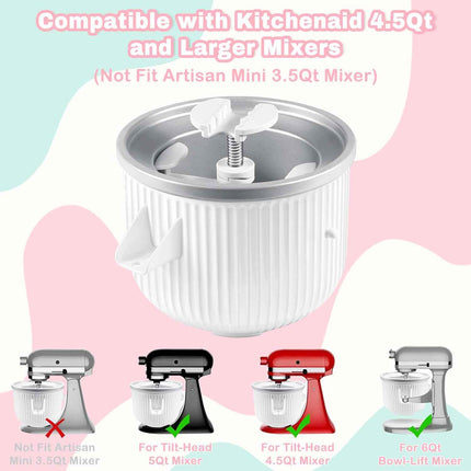 GLINK Ice Cream Maker Attachment for KitchenAid Stand Mixer, Compatible with Kit