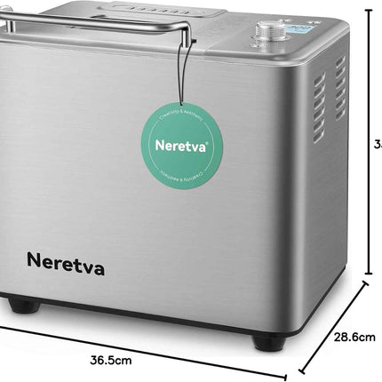 Neretva 20-IN-1 Bread Maker, Dual Heater 2LB Bread Machine Stainless Steel Bread