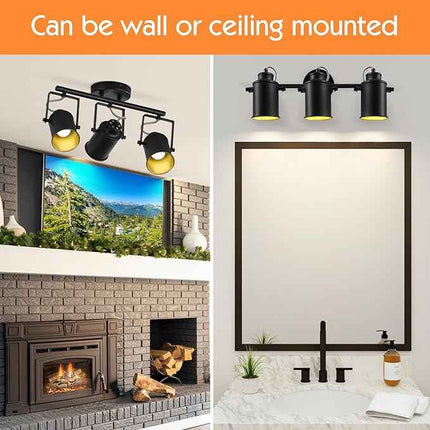 SEEBLEN Kitchen Track Lighting Fixtures Ceiling,3 Light Wall/Ceiling Light with