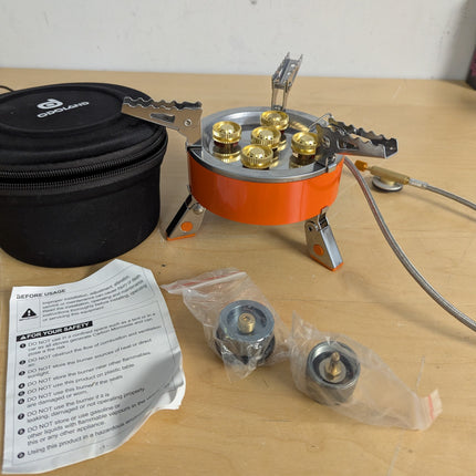 Odoland 9000W Camping Stove, Windproof Adjustable Lightweight Backpacking Gas St