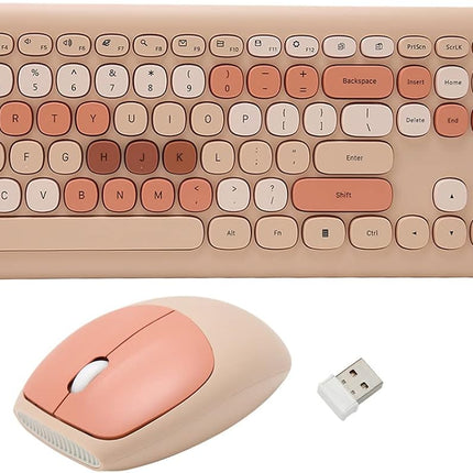 Keyboard and Mouse Combo, 2.4Ghz Gaming Keyboard and Mouse, Retro Cute Keyboard