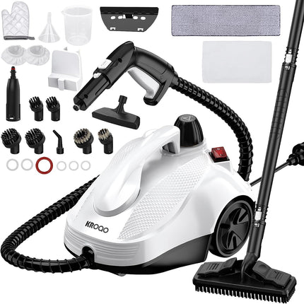 KROQO Steam Cleaner, Steam Mop with 23 Accessories, Powerful Multipurpose Portab