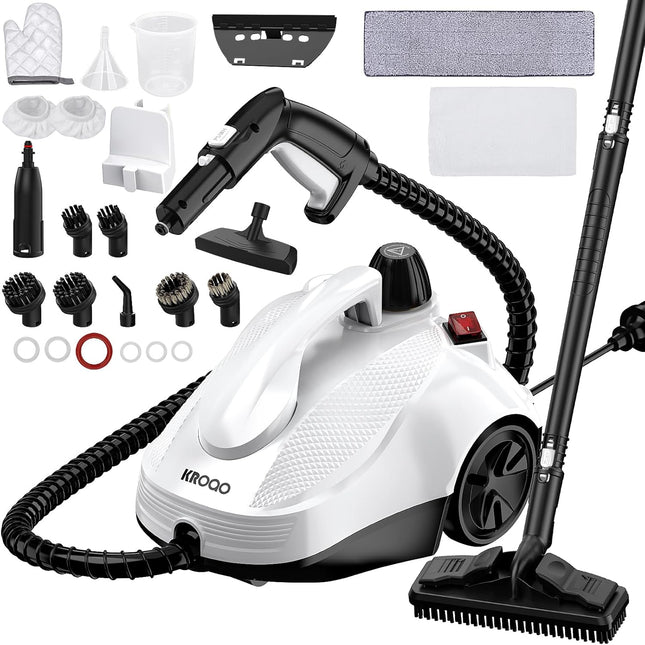KROQO Steam Cleaner, Steam Mop with 23 Accessories, Powerful Multipurpose Portab
