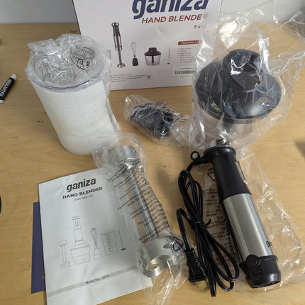 Ganiza Immersion Blender 5 in 1 Hand Blender 800W Heavy Duty Motor, 15 Speed and