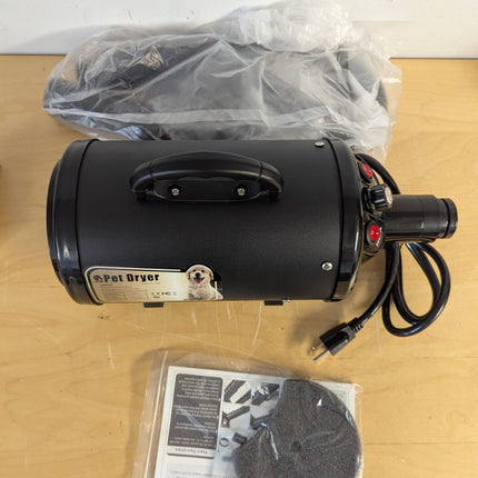 PETNF 3.2HP High Velocity Dog Dryer with 4 Nozzles, Adjustable Speed & Heat Pet Grooming Blower, 73 in Hose