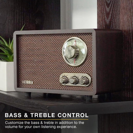 Victrola Willow – Retro Wood Bluetooth Radio with Built-in Speakers: Elegant & V