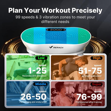 MERACH Vibration Plate Exercise Machine, Vibrating Platform with LED Touch Scree