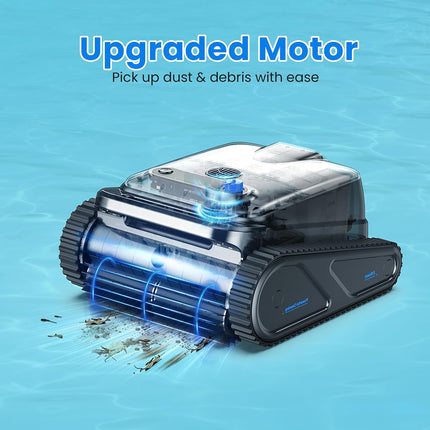 OUCAXIA Y50S Cordless Robotic Pool Cleaner, 110W Wall-Climbing Pool Vacuum with 4 Modes & 4L Filter Basket