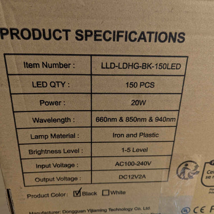 Red Light Lamp for Body, 660&850&940 Infrared Light with Timer, 150LEDS Infrared