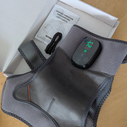 Cordless Shoulder Heating Pad, Heated Shoulder Brace with 4 Vibration Motors, En