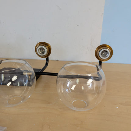 Tipace Industrial Bathroom Vanity Lighting Fixtures 4-Lights Vintage Black & Gol