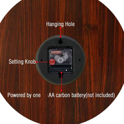 BERYART 14 Inch Silent Non-Ticking Wall Clock, Big Arabic Numerals Wall Clocks,