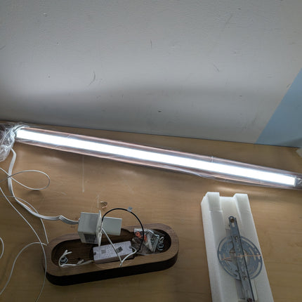 YISDESIGN 39" Wood Linear Pendant Light LED Dimmable Hanging Light Dinning Room