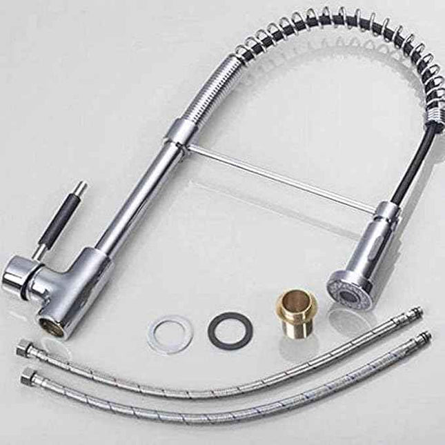 CRJUS Faucet Led Chrome Brass Orb Pull Out Down Rotated Spring Kitchen Basin Swi