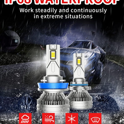 YGINNO 2023 Upgraded 9005 H11 LED Headlight Bulbs Combo,40000 Lumens 600% bright