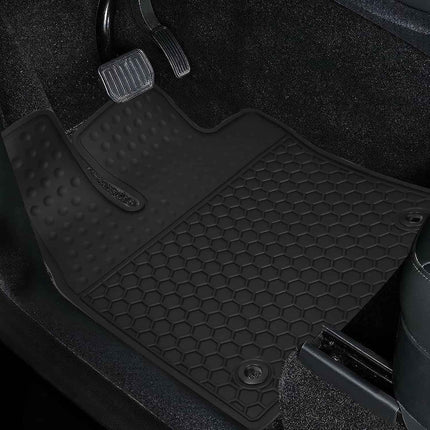 Matericuo Car Floor Mats Custom Fit for Tesla Model 3 2017-2023 Full Black Rubbe