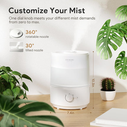 ASAKUKI Humidifiers for Bedroom, 3L Top Fill Cool Mist Air Humidifier & Aroma Di