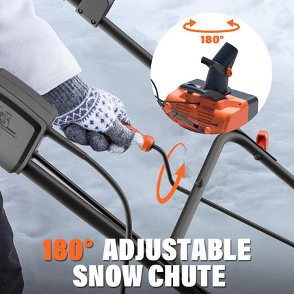 MAXLANDER Corded Electric Snow Blower, 20 Inch 15A Electric Snow Thrower with Du