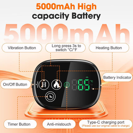 Cordless Shoulder Heating Pad, Heated Shoulder Brace with 4 Vibration Motors, En