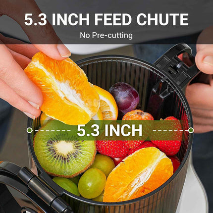 AMZCHEF 5.3 Inch Automatic Juicer Machine, Cold Press Juicer for Whole Fruits an