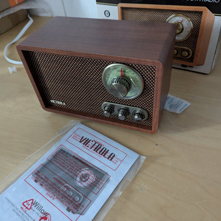 Victrola Willow – Retro Wood Bluetooth Radio with Built-in Speakers: Elegant & V