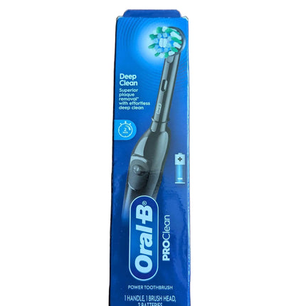 Oral B Pro Clean Battery Toothbrush, Deep Clean - Black, with Brush Head, Built-