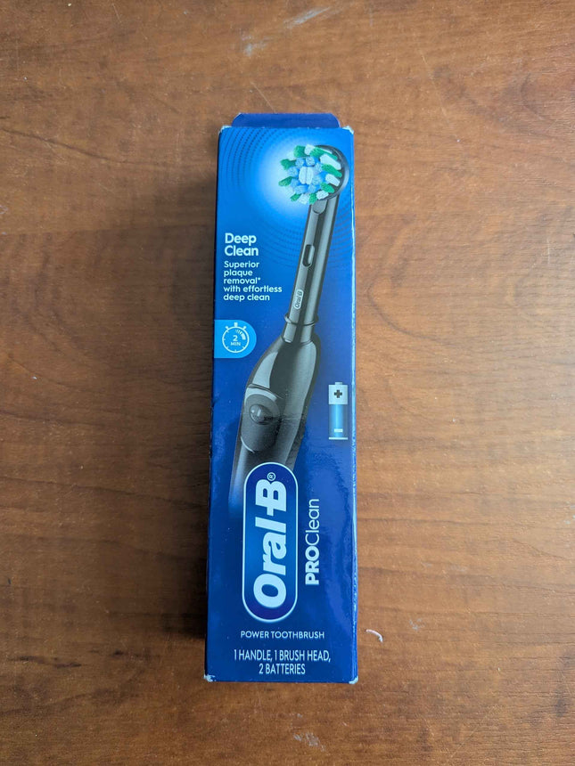 Oral B Pro Clean Battery Toothbrush, Deep Clean - Black, with Brush Head, Built-