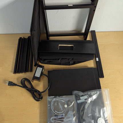 HOOBRO Nightstand with Charging Station, Bedside Table with AC Outlet, USB & Type-C, LED Light Strip, Fabric Drawer