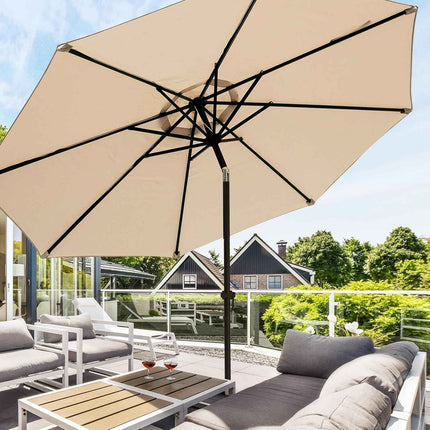 wikiwiki 11 FT Patio Umbrellas Outdoor Table Market Umbrella with Push Button Ti