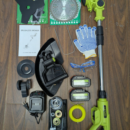Incomplete — LAYUNI 21V Brushless Cordless Weed Wacker, 4-in-1 Trimmer & Edger