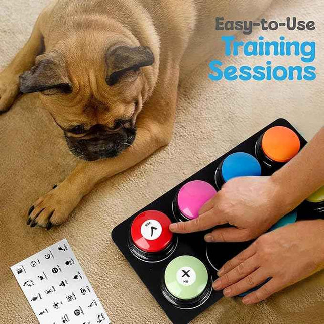 A-URA Dog Buttons for Communication with Non-Slip Mat, HD Sound 30s Recordable D