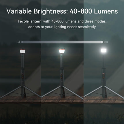 Telescopic Collapsible Camping Light, 800 Lumens, IP65, Remote & Magnetic Base