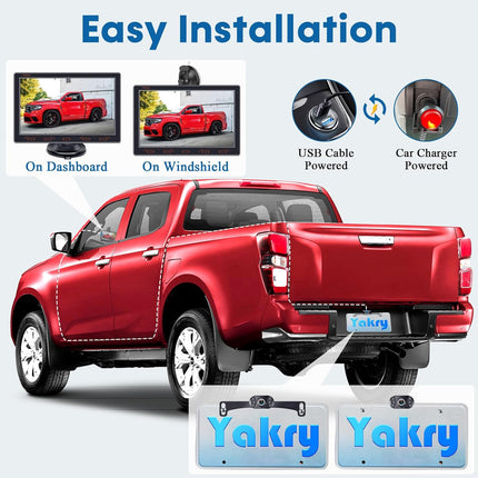 7-Inch Backup Camera for Car, Truck, SUV - HD 1080P Rear View System, IP69K Wate