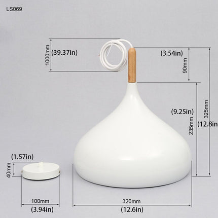 Modern Pendant Chandelier Lamp E27 110V Ceiling Pendant Light Metal Lamp Shade H