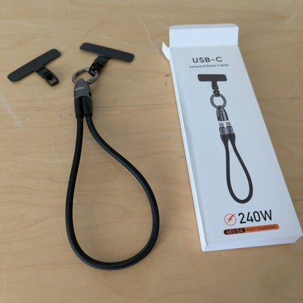 Adjustable Phone Chain Powerful 240W USB C Cable Phone Lanyard for Fast Charging