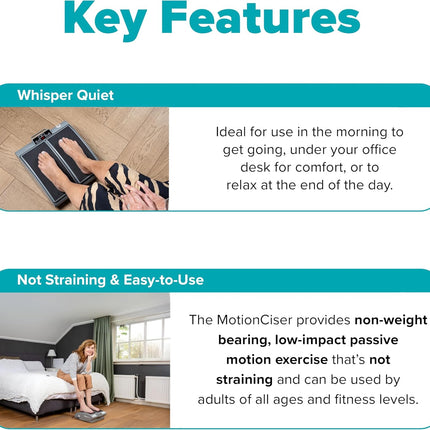 DR-HO'S MotionCiser Passive Leg Exerciser with Heat & Vibration, 5 Heat Settings & Remote for Circulation