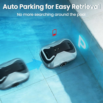 Zebary C1 Cordless Robotic Pool Cleaner, Dual-Suction Pool Vacuum with 200 Min Runtime, 2.7L Filter Basket, Auto-Parking