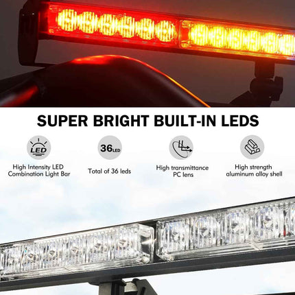 Lupar 30'' UTV LED Chase Light Bar w/ 1.75''-2'' Roll Cage Mount Bracket Rear Ch