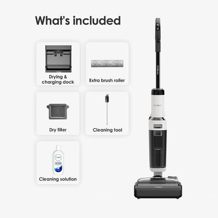 Tineco Floor ONE Stretch S6 Cordless Wet Dry Vacuum Cleaner, 180° Lay-Flat Design, Self-Cleaning Smart Floor Washer