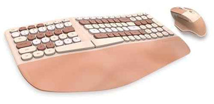 Wireless Ergonomic Keyboard and Mouse Combo, Split Keyboard, Stain-Resistant Com