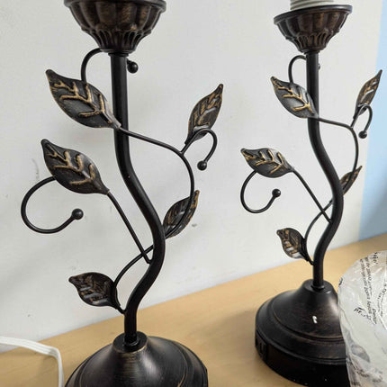 Touch Lamps for Nightstand Set of 2, Stripe Glass Shade Blossoming Bedside Lamp