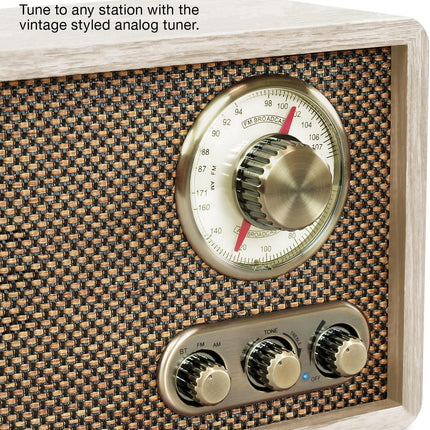 Victrola Willow – Retro Wood Bluetooth Radio with Built-in Speakers: Elegant & V